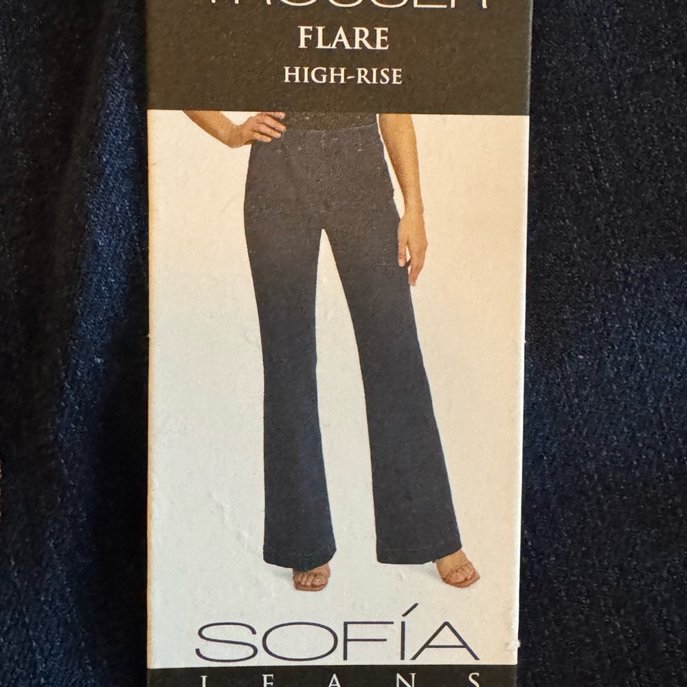 Sofia by Sofia Vergara High-Rise Flare Jeans - Dark Blue